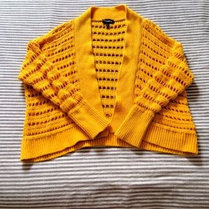 Yellow, knitted Express Cardigan